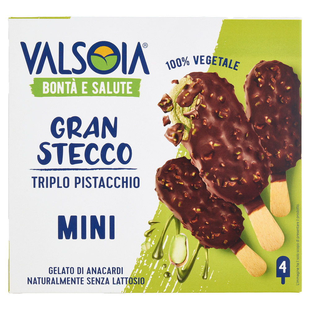 Valsoia Pacchetti Valsoia Bontà E Salute Gran Stecco Triplo Pistacchio Mini 4 X 50 G ...