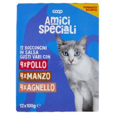 12 Bocconcini In Salsa Gusti Vari Con Pollo, Manzo, Agnello 12 X 100 G