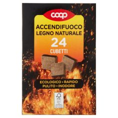 Accendifuoco Legno Naturale 24 Cubetti 200 G