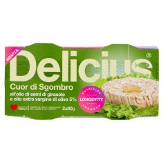 Delicius Cuor Di Sgombro All'olio Di Semi Di Girasole E Olio Extra Vergine Di Oliva 5% 2 X 80 G