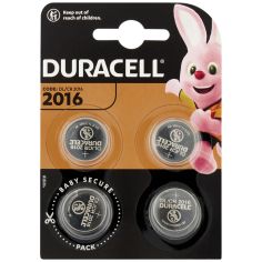 Duracell Batterie Bottone Litio 2016 3v Confezione 4 Pezzi Blister Baby Secure