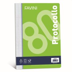 Favini Protocollo 30 Fogli A4 80g/m² Quadretti 4mm Rigatura 4m Scuola Elementare Medie Superiori