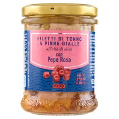 Filetti Di Tonno A Pinne Gialle All'olio Di Oliva Con Pepe Rosa 190 G
