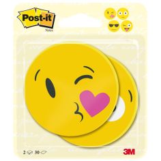 Foglietti Post-it® Sagomati Gialli Emoticon Ø 79 Mm