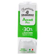 Granarolo Benessere Accadì Plus -30% Di Zuccheri Senza Lattosio Da Latte Senza Grassi Brick 1 L