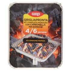 Grigliapronta Kit Completo Monouso Con Carbonella Per Barbecue 4/6 Persone