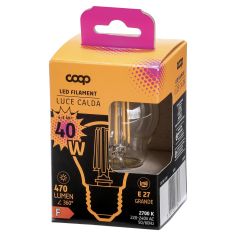 Led Sfera Trasparente Luce Calda 40w E27 470 Lumen 360°
