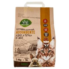 Lettiera Universale Assorbente A Base Di Tutolo Di Mais 2,4 Kg