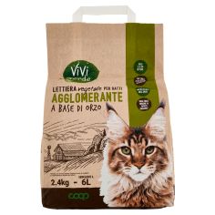 Lettiera Vegetale Per Gatti Agglomerante A Base Di Orzo 2,4 Kg