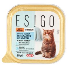 Mousse Ricca In Pesce Azzurro Con Salmone Gatti Adulti Sterilizzati 85 G