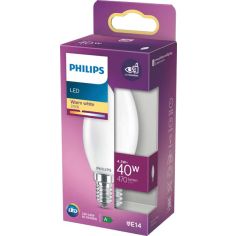 Philips Lampadina Led Candela 40w Con Attacco E14, 2700k, Luce Calda, Non Dimmerabile