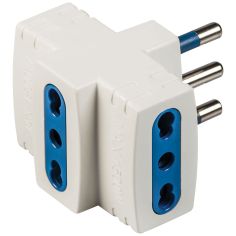 Polypool Adattatore Triplo Spina 16a 2p+t Con 3 Prese Bivalenti 10/16a Bianco