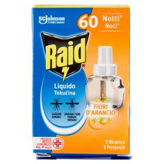 Raid Liquido Elettrico Ricarica,  60 Notti, Fiori D'arancio, 36ml