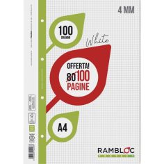 Rambloc Ricambi Rinforzati 80+20 Fogli Rigatura 4 Mm