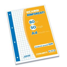 Ricambi Rinforzati A4 50 Fogli Rigatura 10m