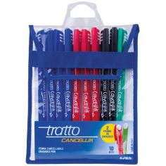 Tratto Cancellik Set 10 Penne Cancellabili Colori Assortiti Astuccio Con 2 Penne Omaggio