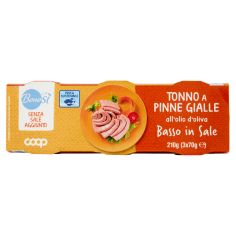 Tonno A Pinne Gialle All'olio D'oliva Basso In Sale 3 X 70 G
