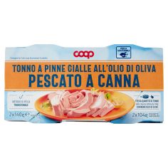 Tonno A Pinne Gialle All'olio Di Oliva Pescato A Canna 2 X 140 G