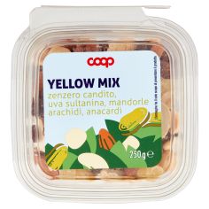 Yellow Mix Zenzero Candito, Uva Sultanina, Mandorle, Arachidi, Anacardi 250 G