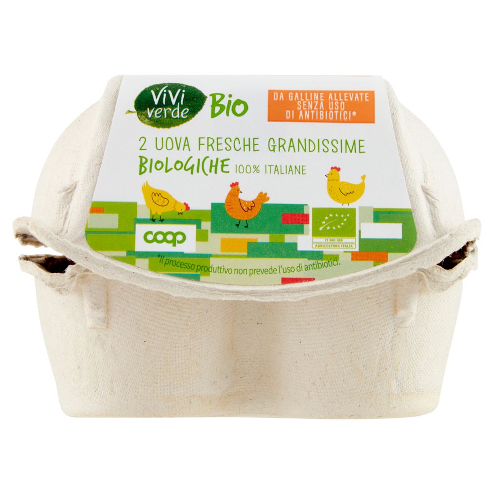 2 uova fresche grandissime biologiche 100% italiane