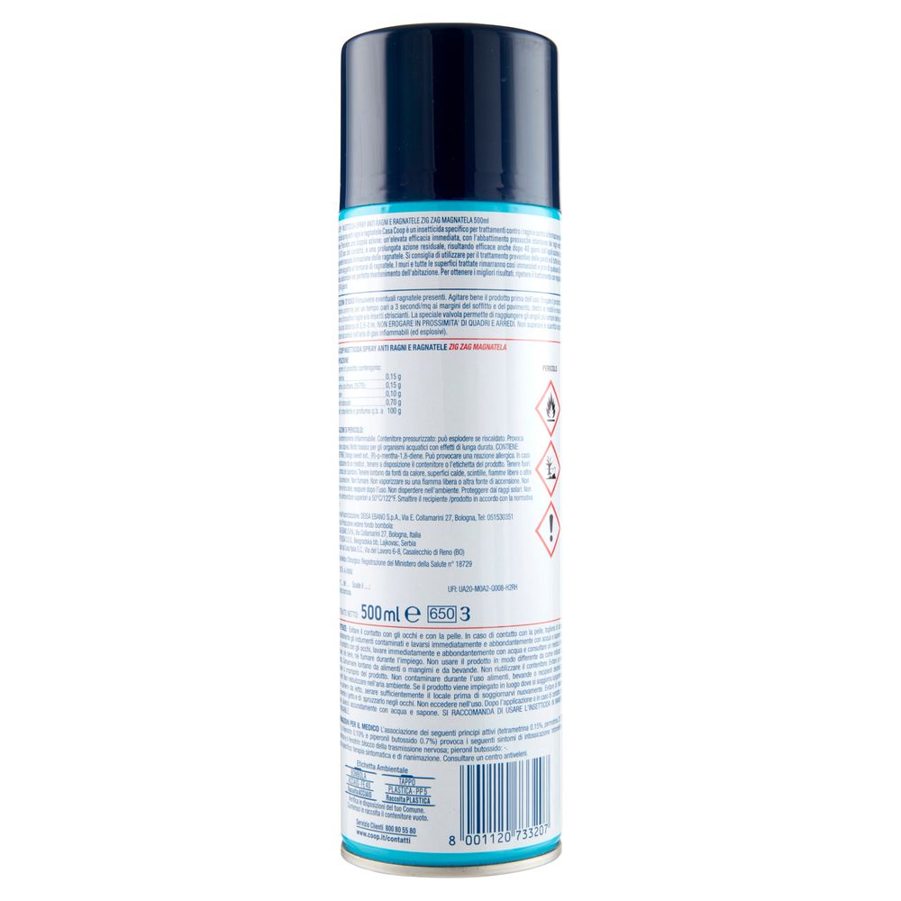 Insetticida Spray Ragni E Ragnatele Zig Zag Magnatela 500 Ml - Easycoop.com
