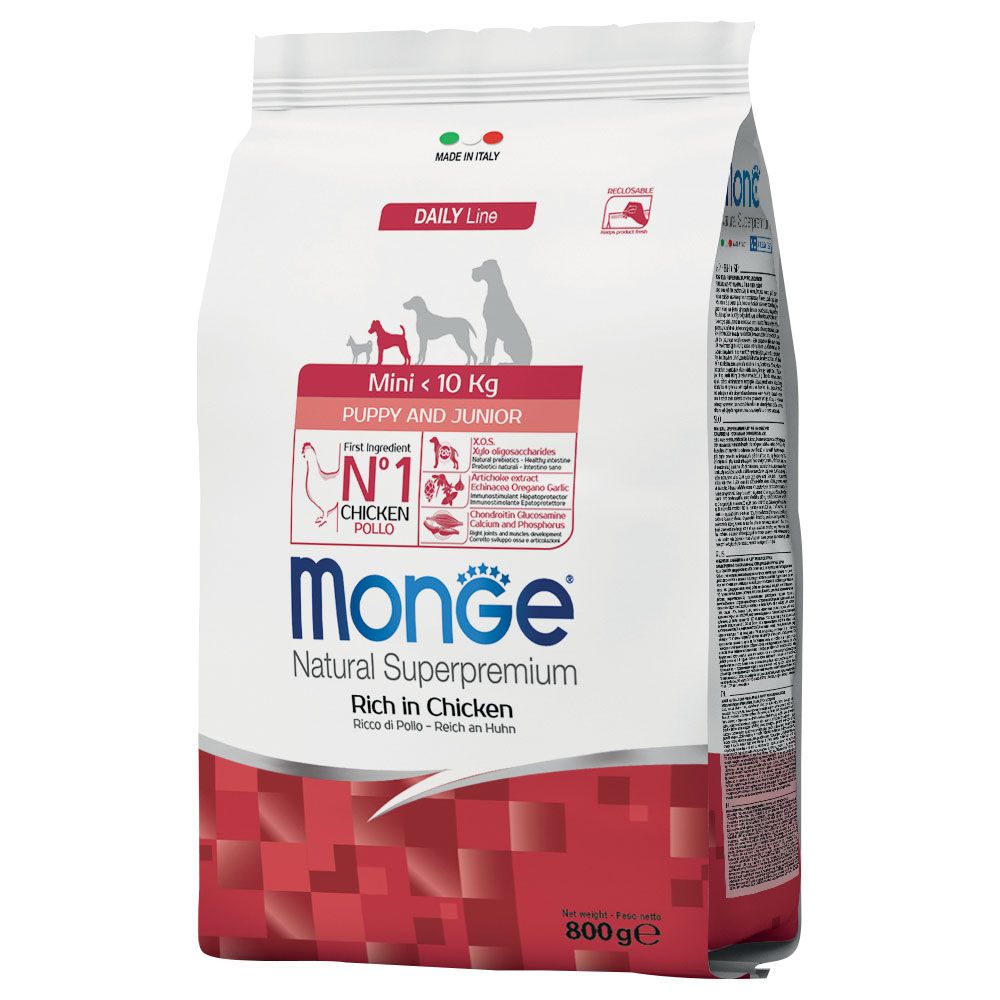 Mini Puppy Ricco In Pollo Monge 800 G - Pet.Easycoop.com